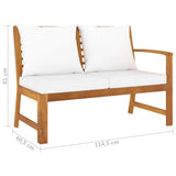 NNEVL 4 Piece Garden Lounge Set with Cushion Cream Solid Acacia Wood