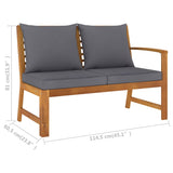 NNEVL 4 Piece Garden Lounge Set with Cushion Solid Acacia Wood