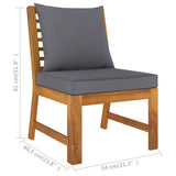 NNEVL 4 Piece Garden Lounge Set with Cushion Solid Acacia Wood