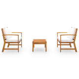 NNEVL 3 Piece Garden Lounge Set with Cushion Solid Acacia Wood