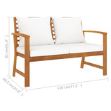 NNEVL 3 Piece Garden Lounge Set with Cushion Solid Acacia Wood