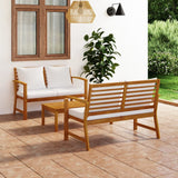 NNEVL 3 Piece Garden Lounge Set with Cushion Solid Acacia Wood