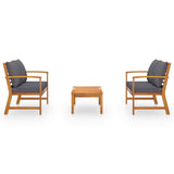 NNEVL 3 Piece Garden Lounge Set with Cushion Solid Acacia Wood