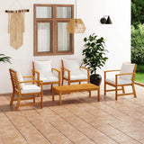NNEVL 5 Piece Garden Lounge Set with Cushion Solid Acacia Wood
