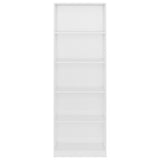 NNEVL 5-Tier Book Cabinet High Gloss White 60x24x175 cm Engineered Wood