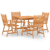 NNEVL 5 Piece Garden Dining Set Solid Acacia Wood