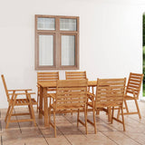 NNEVL 7 Piece Garden Dining Set Solid Acacia Wood
