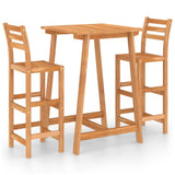 NNEVL 3 Piece Outdoor Bar Set Solid Acacia Wood