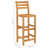 NNEVL 3 Piece Outdoor Bar Set Solid Acacia Wood
