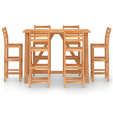 NNEVL 7 Piece Outdoor Bar Set Solid Acacia Wood