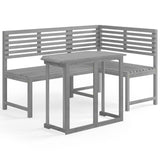 NNEVL 2 Piece Bistro Set Solid Acacia Wood Grey