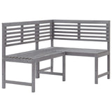 NNEVL 2 Piece Bistro Set Solid Acacia Wood Grey