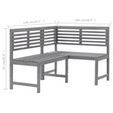 NNEVL 2 Piece Bistro Set Solid Acacia Wood Grey