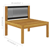 NNEVL 4 Piece Garden Lounge Set with Cushions Cream Solid Acacia Wood