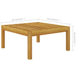 NNEVL 4 Piece Garden Lounge Set with Cushions Cream Solid Acacia Wood