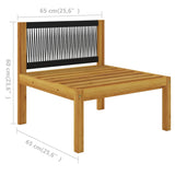 NNEVL 6 Piece Garden Lounge Set with Cushions Cream Solid Acacia Wood