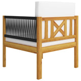 NNEVL 6 Piece Garden Lounge Set with Cushions Cream Solid Acacia Wood