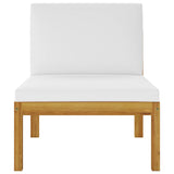 NNEVL 6 Piece Garden Lounge Set with Cushions Cream Solid Acacia Wood