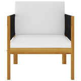 NNEVL 5 Piece Garden Lounge Set with Cushions Cream Solid Acacia Wood