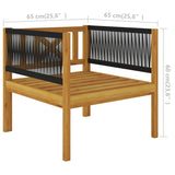 NNEVL 5 Piece Garden Lounge Set with Cushions Cream Solid Acacia Wood