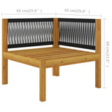 NNEVL 9 Piece Garden Lounge Set with Cushions Cream Solid Acacia Wood