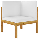 NNEVL 6 Piece Garden Lounge Set with Cushions Cream Solid Acacia Wood