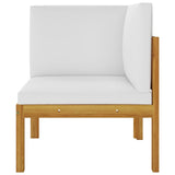 NNEVL 6 Piece Garden Lounge Set with Cushions Cream Solid Acacia Wood