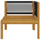 NNEVL 6 Piece Garden Lounge Set with Cushions Cream Solid Acacia Wood