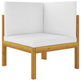 NNEVL 8 Piece Garden Lounge Set with Cushions Cream Solid Acacia Wood