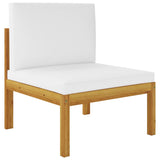 NNEVL 8 Piece Garden Lounge Set with Cushions Cream Solid Acacia Wood