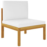 NNEVL 12 Piece Garden Lounge Set with Cushions Cream Solid Acacia Wood