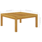 NNEVL 12 Piece Garden Lounge Set with Cushions Cream Solid Acacia Wood