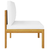 NNEVL 12 Piece Garden Lounge Set with Cushions Cream Solid Acacia Wood