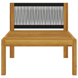 NNEVL 6 Piece Garden Lounge Set with Cushions Cream Solid Acacia Wood