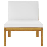 NNEVL 4 Piece Garden Lounge Set with Cushions Cream Solid Acacia Wood