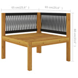 NNEVL 4 Piece Garden Lounge Set with Cushions Cream Solid Acacia Wood