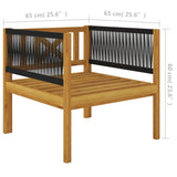 NNEVL 7 Piece Garden Lounge Set with Cushions Cream Solid Acacia Wood
