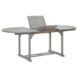 NNEVL 5 Piece Garden Dining Set Solid Wood Acacia Grey