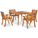 NNEVL 5 Piece Garden Dining Set Solid Acacia Wood