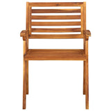 NNEVL 5 Piece Garden Dining Set Solid Acacia Wood