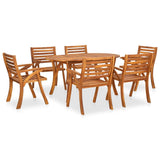 NNEVL 7 Piece Garden Dining Set Solid Acacia Wood
