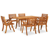 NNEVL 7 Piece Garden Dining Set Solid Acacia Wood