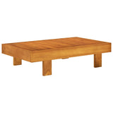 NNEVL 4 Piece Garden Lounge Set with Cream White Cushions Acacia Wood