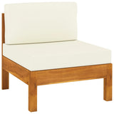 NNEVL 6 Piece Garden Lounge Set with Cream White Cushions Acacia Wood