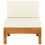 NNEVL 6 Piece Garden Lounge Set with Cream White Cushions Acacia Wood