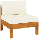 NNEVL 8 Piece Garden Lounge Set with Cream White Cushions Acacia Wood