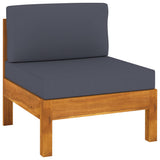 NNEVL 6 Piece Garden Lounge Set with Dark Grey Cushions Acacia Wood