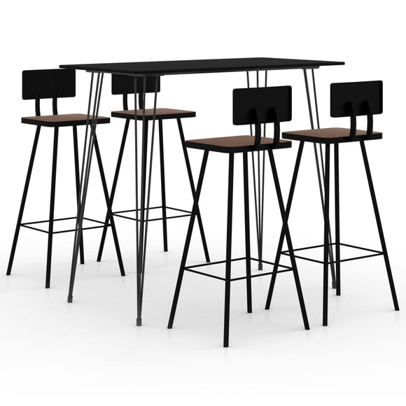 NNEVL 5 Piece Bar Set Black