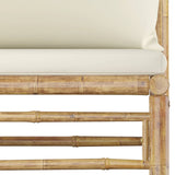 NNEVL 6 Piece Garden Lounge Set with Cream White Cushions Bamboo