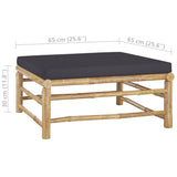 NNEVL 8 Piece Garden Lounge Set with Dark Grey Cushions Bamboo